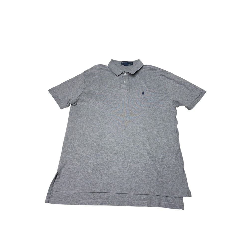 Polo Ralph Lauren Mens Large Gray Short Sleeve Cotton SolfTouch Polo Shirt